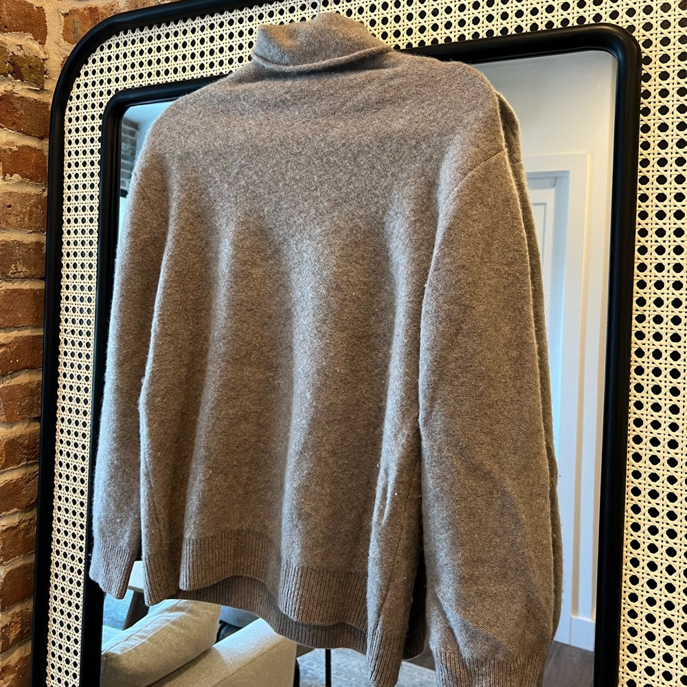 Vince Cashmere Taupe Turtleneck Sweater